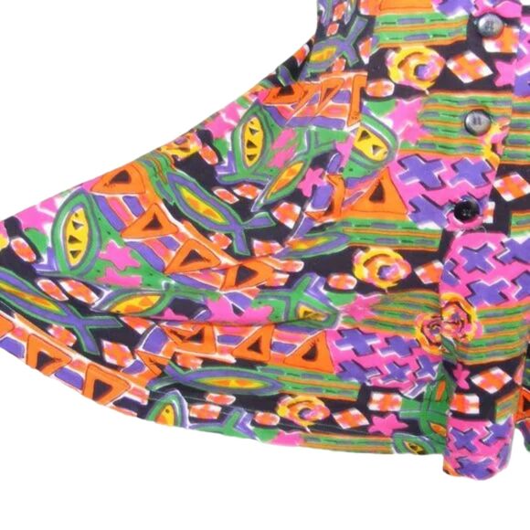 DASHERS Romper, M, Bold Print, Multicolor, VINTAGE, Shorts Sleeveless Geometric - Picture 5 of 15